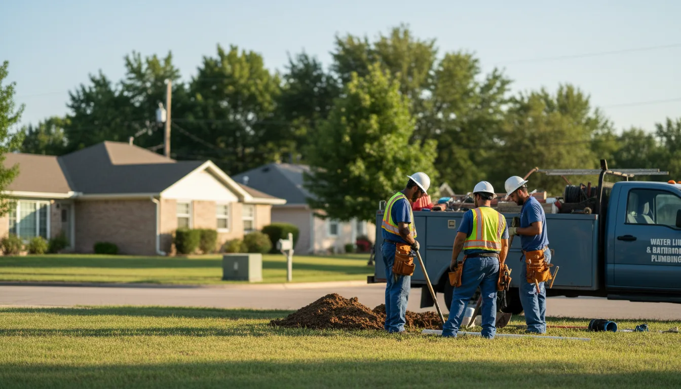 Residential water line and bathroom plumbing service in Windom, TX